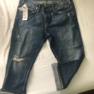 Silver size 14 denim capri